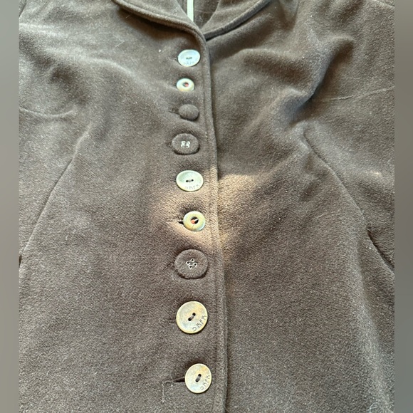 Dark brown Skunkfunk button up wool blend jacket with belt size 5 (L) - Picture 15 of 16